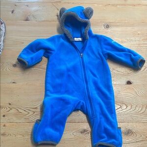 Columbia Blue and Gray Footies One Piece